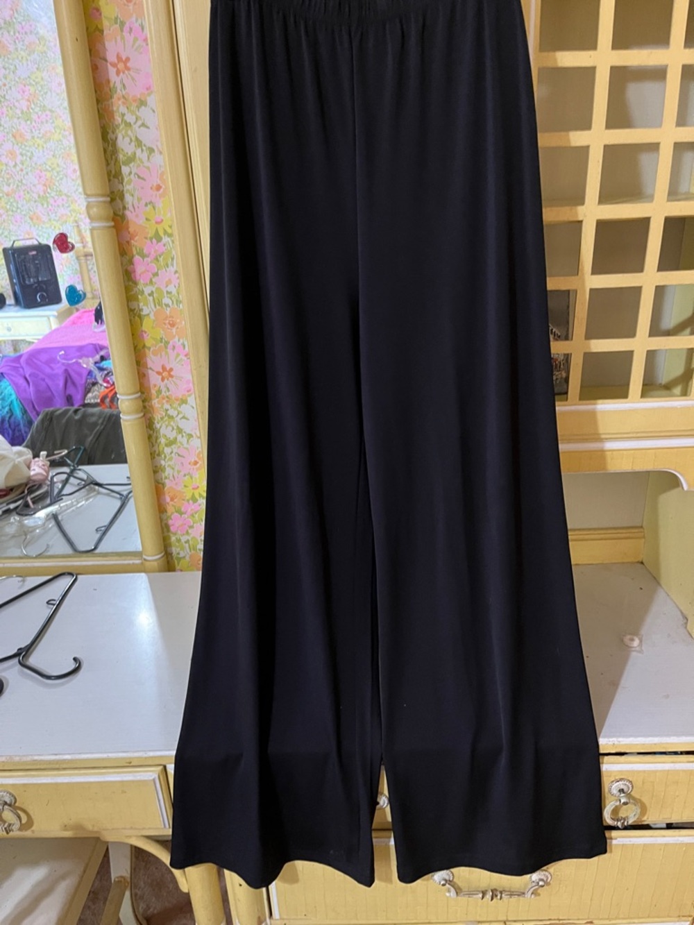 Bob Mackie Black Wide-Leg Palazzo Pants